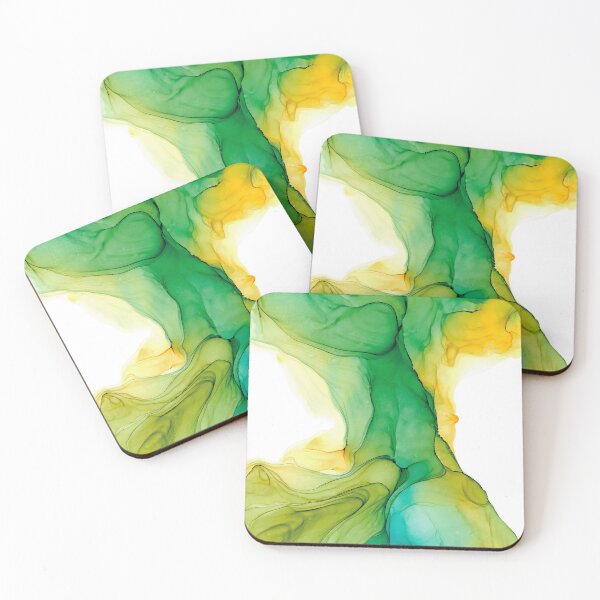 Item preview, Green Gold and Turquoise Flow 42722 Modern Abstract painting by Herzart designed and sold by herzart.