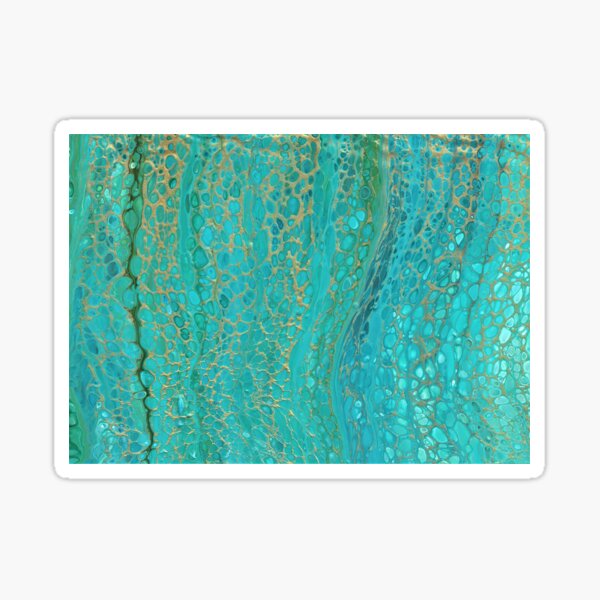 Golden streams - Acrylic Fluid Artwork Sticker