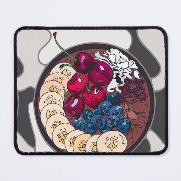 Item preview, Flat lay Smoothie bowl, Açai bowl with cherry, banana, blueberry, cocao, coconut designed and sold by FlamesandFrost.