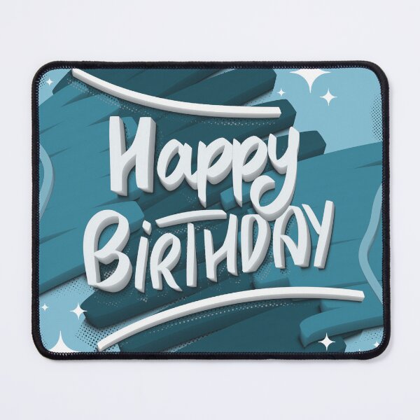 Item preview, Happy Birtshday Blue 3D Lettering designed and sold by borderland.