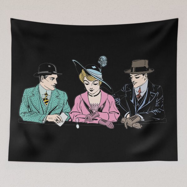Item preview, Vintage Gentlemen With a Woman Classic T-Shirt. designed and sold by Nils Petter Stein.
