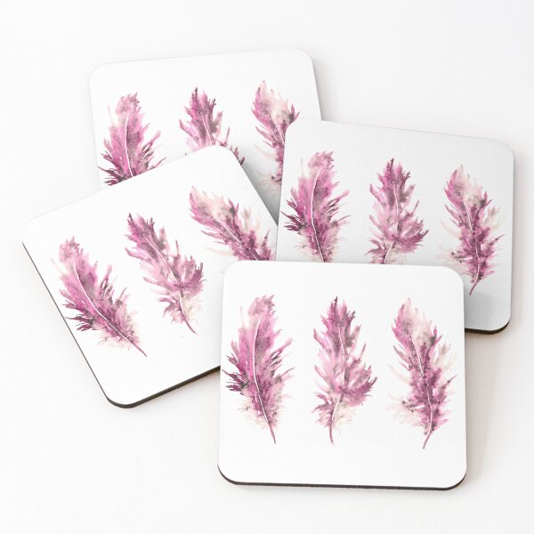 Item preview, Pink feathers watercolor art designed and sold by Katenaz.