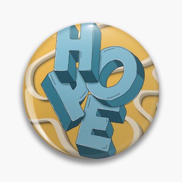 Item preview, Hope 3D Lettering Blue on Yellow designed and sold by borderland.