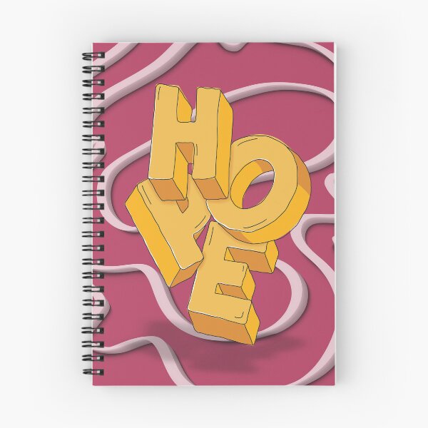Artikelvorschau, Hope 3D-Schriftzug Gelb auf Pink entworfen und verkauft von borderland.