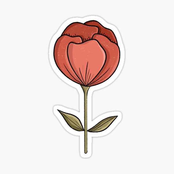 single flower red rose Sticker