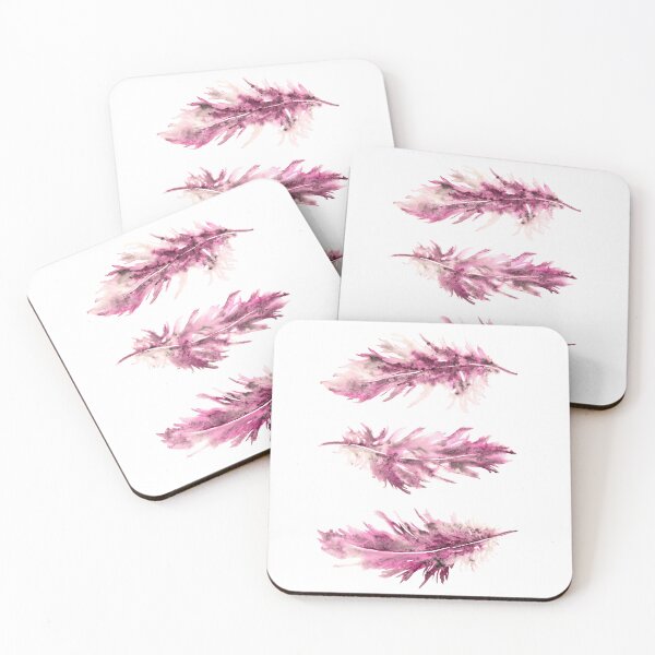 Item preview, Pink watercolor feathers illustration designed and sold by Katenaz.