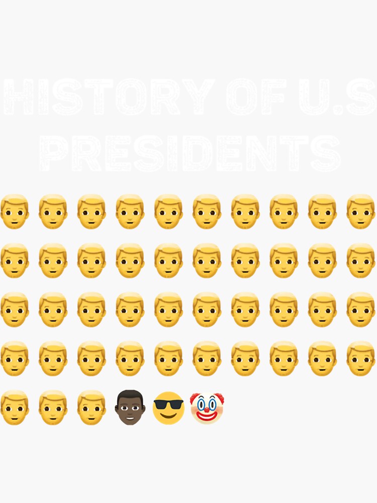 "History Of US Presidents 46th Clown Emoji " Sticker by DebraDigby
