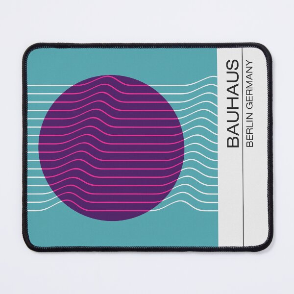 Item preview, Bauhaus - Retro / Art Deco architecture discipline from Berlin, Germany - Available in posters, etc - Wavy Purple & Green - White Background designed and sold by ArcFoundationCo.