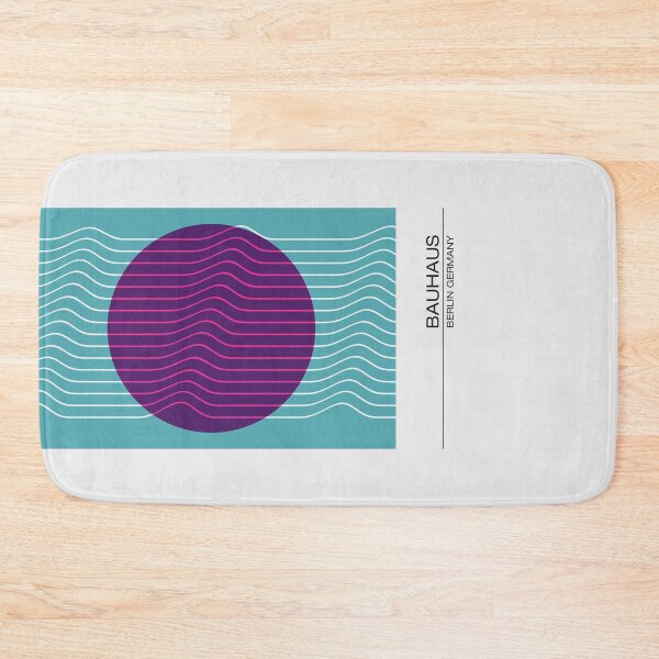 Item preview, Bauhaus - Retro / Art Deco architecture discipline from Berlin, Germany - Available in posters, etc - Wavy Purple & Green - White Background designed and sold by ArcFoundationCo.