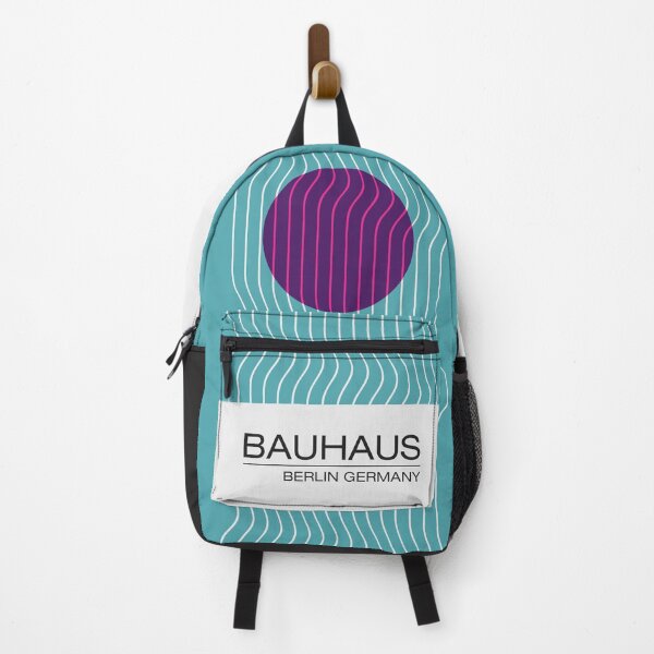 Item preview, Bauhaus - Retro / Art Deco architecture discipline from Berlin, Germany - Available in posters, etc - Wavy Purple & Green - White Background designed and sold by ArcFoundationCo.
