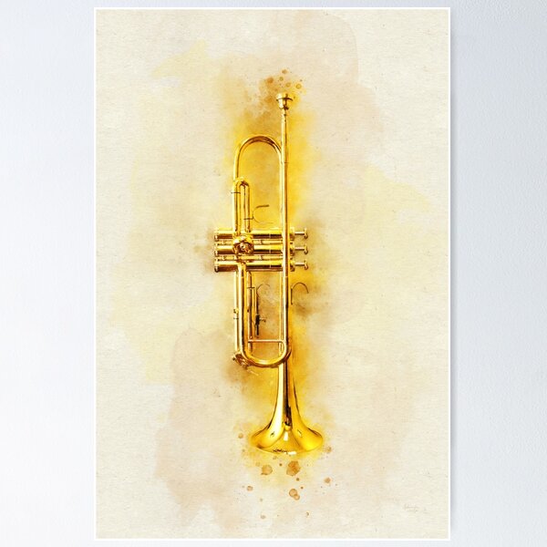 Tuba in Colorful Watercolor - Shiny Golden Brass Musical Instrument Digital  Art by Andreea Eva Herczegh - Fine Art America