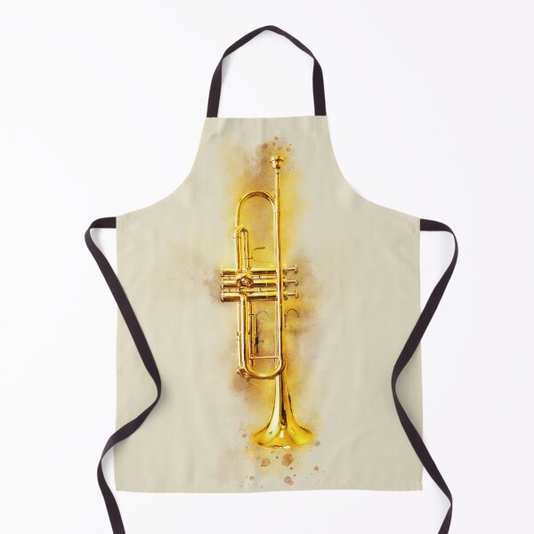Item preview, Trumpet in Vibrant Watercolor - Shiny Golden Brass Musical Instrument designed and sold by Andreea Eva Herczegh.