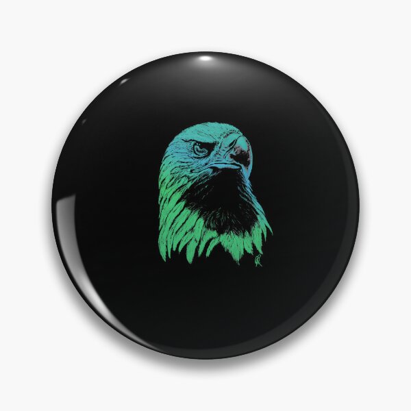 Artikelvorschau, White Charcoal Eagle mit einem digitalen blaugrünen Farbton von J.D. Hall entworfen und verkauft von MystixJack.