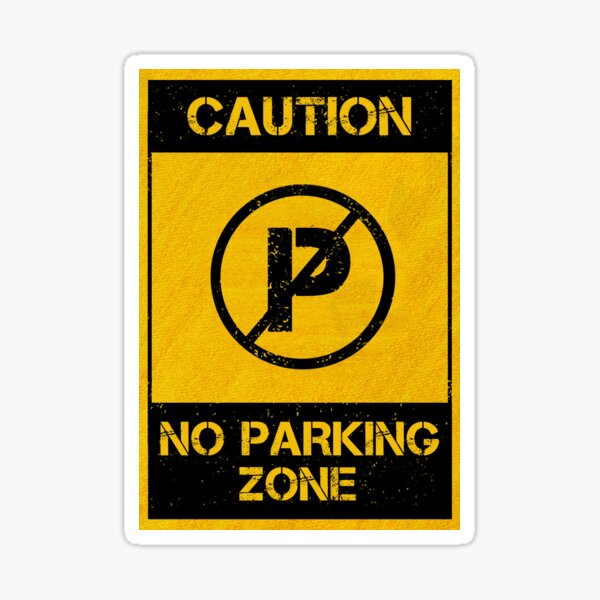 No Parking Zone Sticker