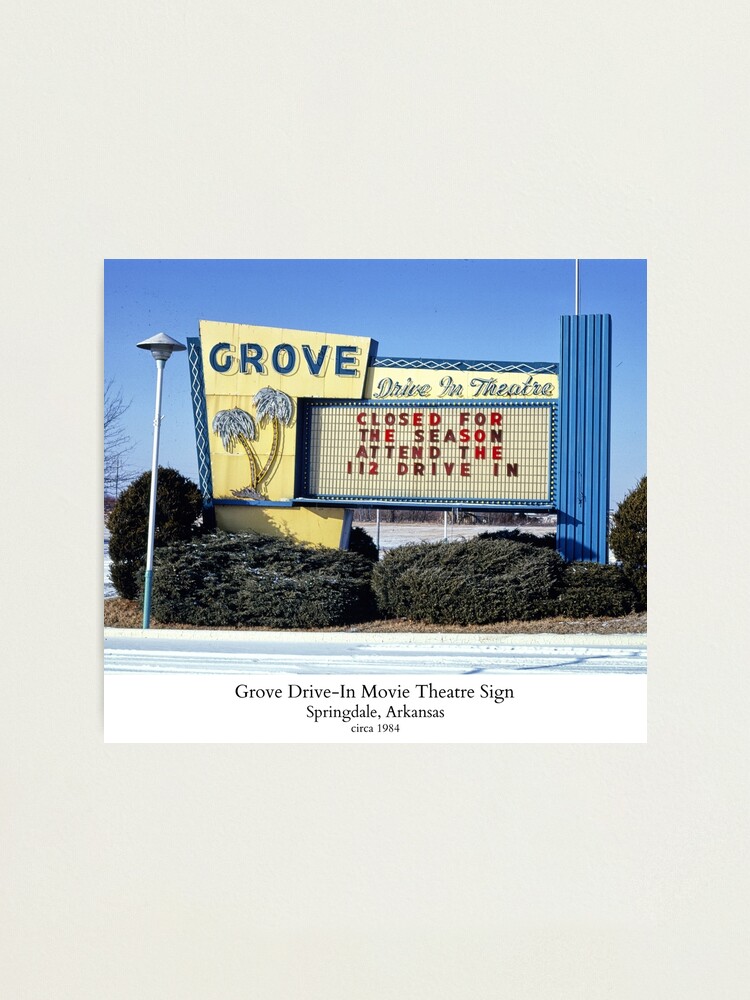 "Grove Drivein Movie Theatre Sign, Springdale, Arkansas, Photo