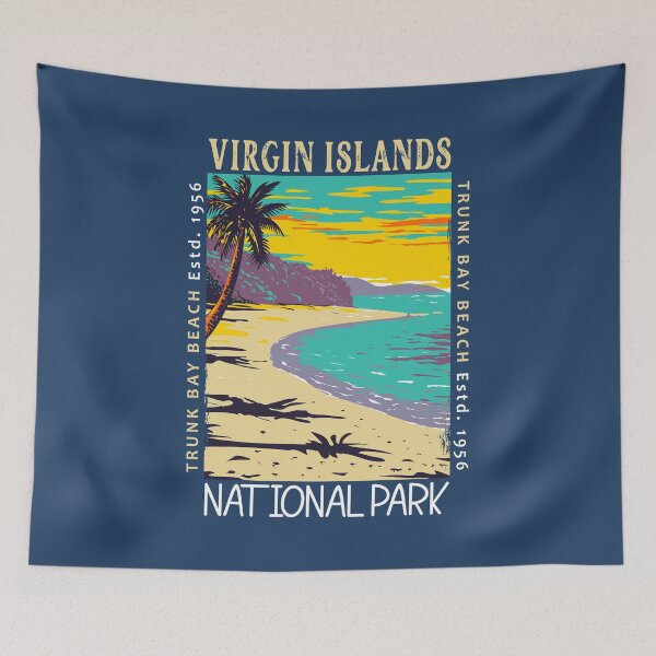 Item preview, Virgin Islands National Park Trunk Bay Beach Distressed designed and sold by KrisSidDesigns.