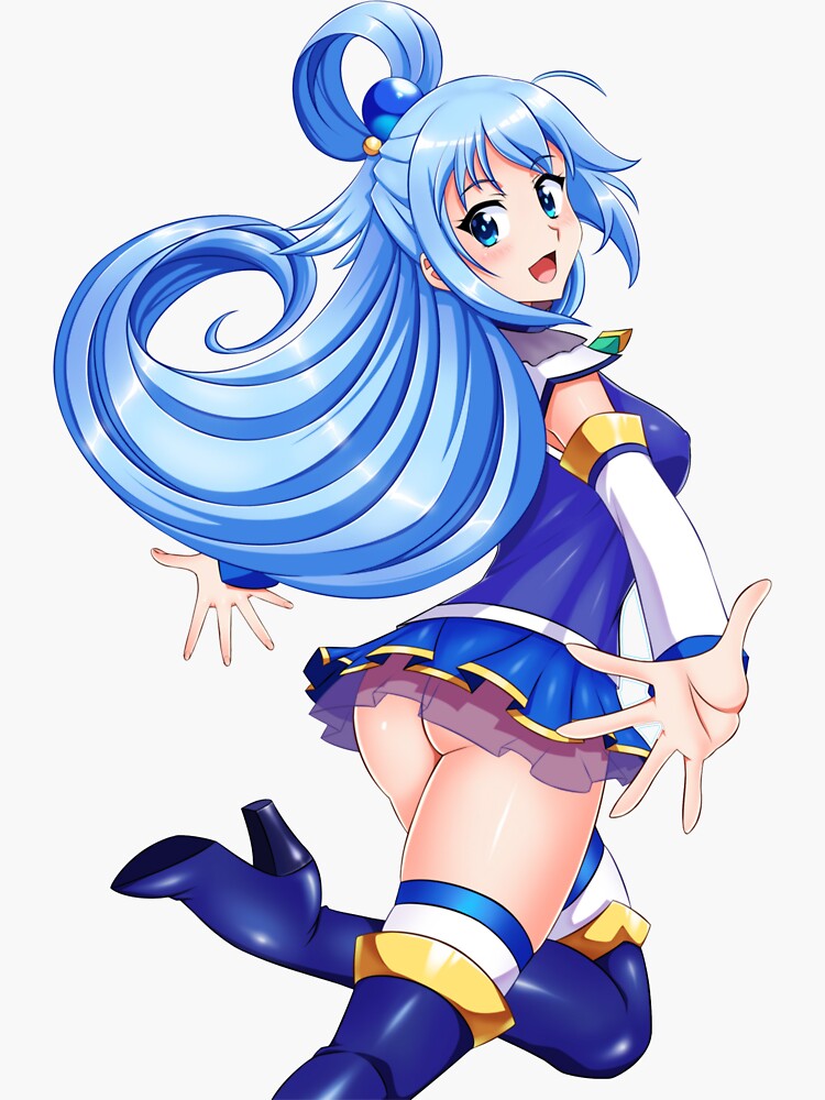 Funny Aqua KonoSuba Anime Girl Sticker for Sale by slinkraz