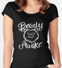 Bearly Awake - Hibernation Funny Bear Sleeping Women's Fitted Scoop T-Shirt