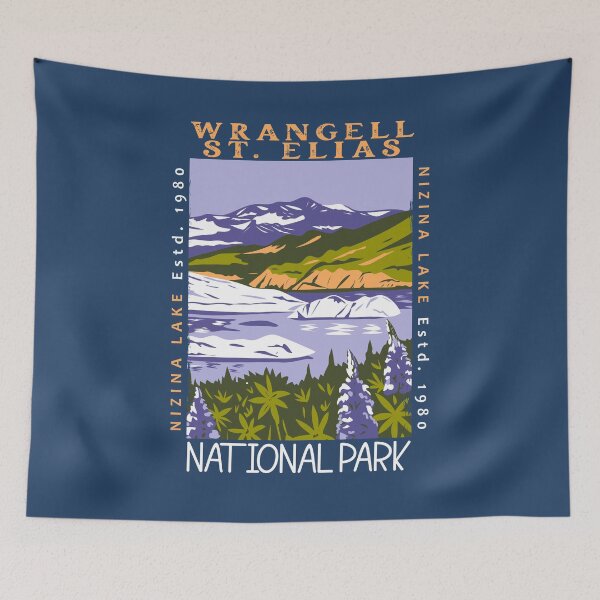 Item preview, Wrangell St Elias National Park Nizina Lake Alaska Distressed designed and sold by KrisSidDesigns.