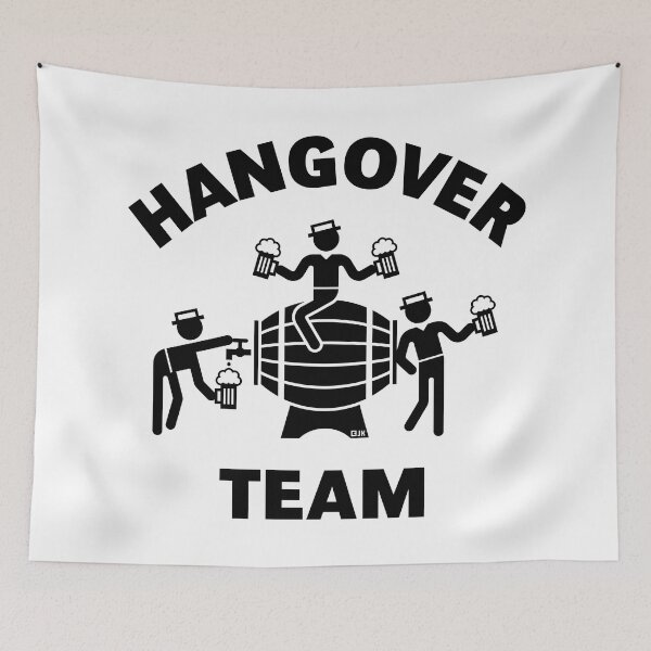 Item preview, Hangover Team (Drinking Alcohol / Beer Barrel / Black) designed and sold by MrFaulbaum.