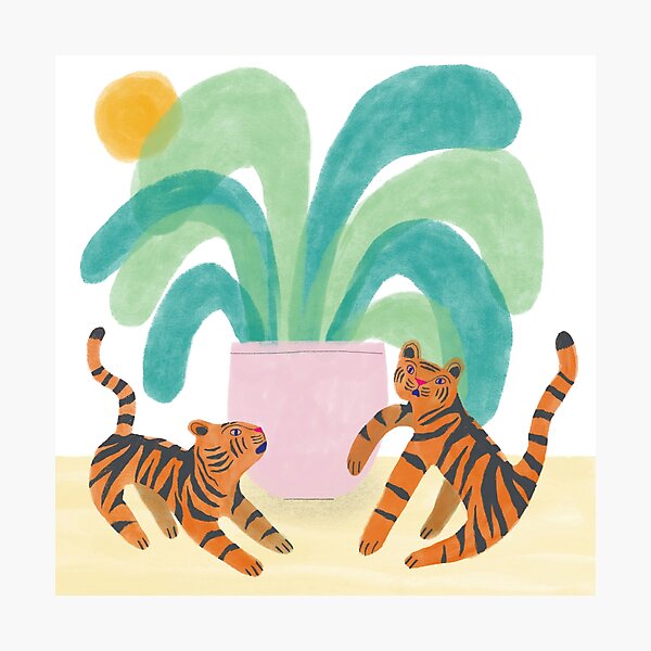 Tiger vs tiger Photographic Print