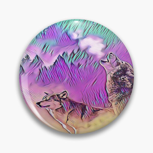 Artikelvorschau, Magische Wolf-Kunst-bunte Wölfe, die zum Mond heulen entworfen und verkauft von SolSel ⭐⭐⭐⭐⭐.