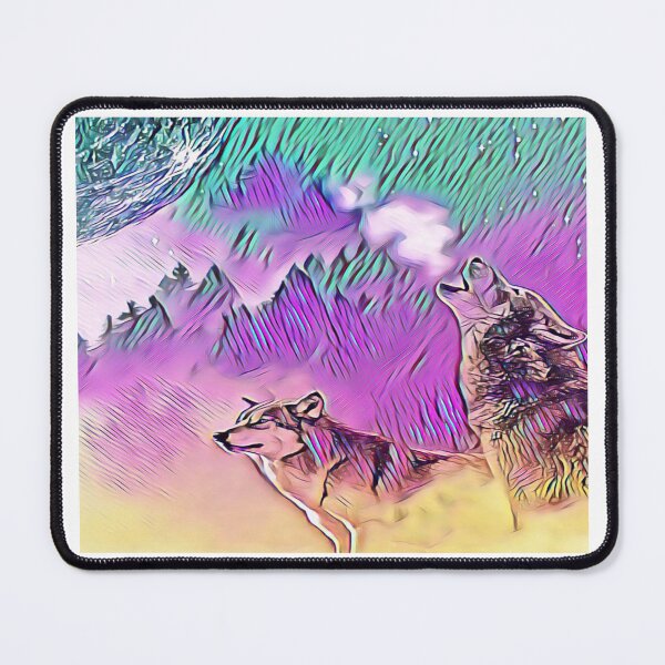 Item preview, Magic Wolf Art Colorful Wolves Howling To The Moon designed and sold by SolSel ⭐⭐⭐⭐⭐.