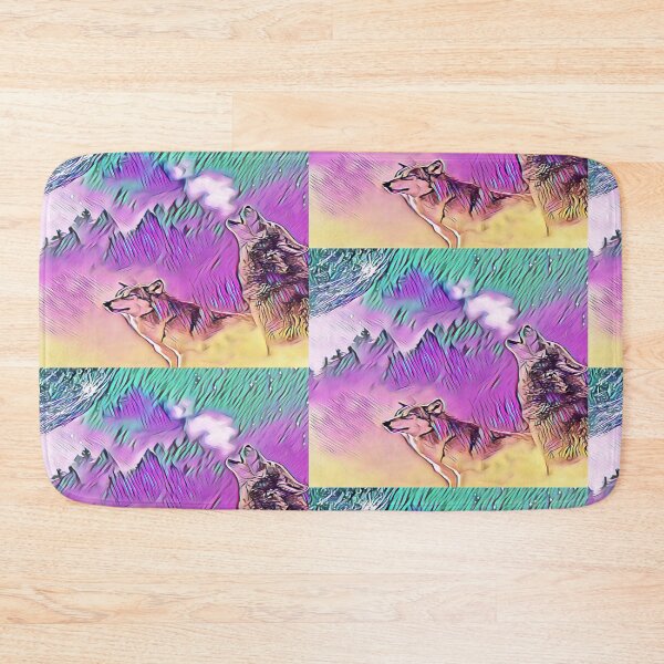 Item preview, Magic Wolf Art Colorful Wolves Howling To The Moon designed and sold by SolSel ⭐⭐⭐⭐⭐.