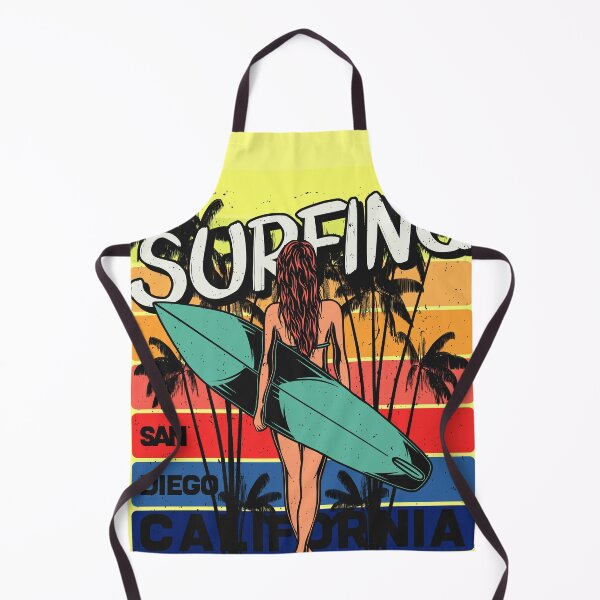 Item preview, Surfing Paradise San Diego California - Different color bars with a female surfer and surboard designed and sold by velisani.