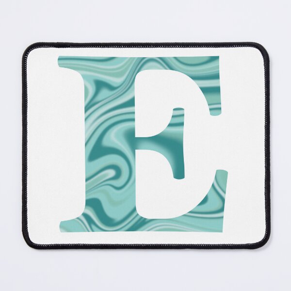 Item preview, E Initial Blue Teal Swirl designed and sold by julesanderson.