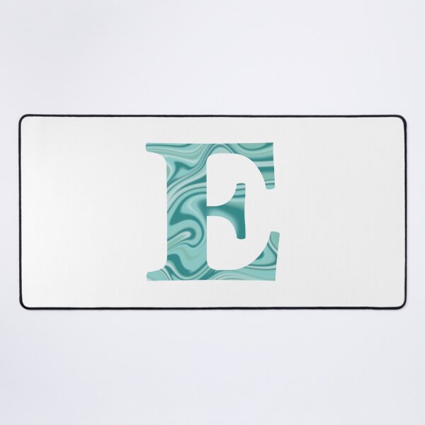 Item preview, E Initial Blue Teal Swirl designed and sold by julesanderson.