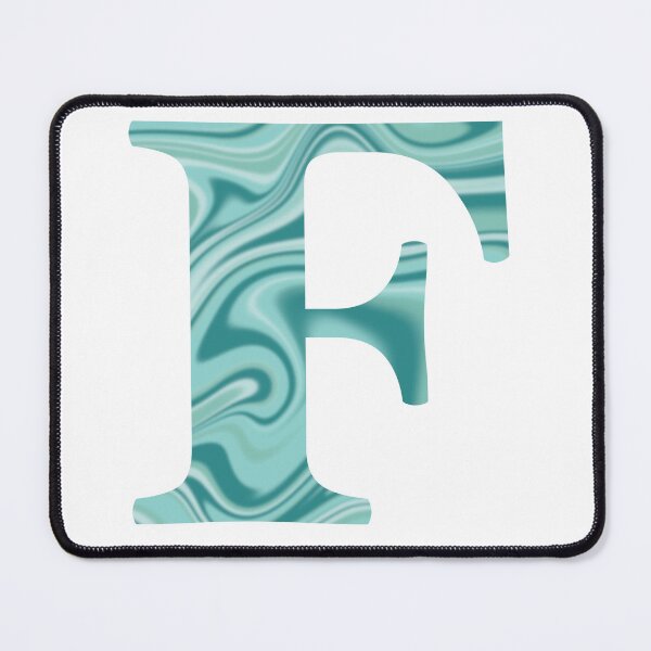 Item preview, F Initial Blue Teal Swirl designed and sold by julesanderson.