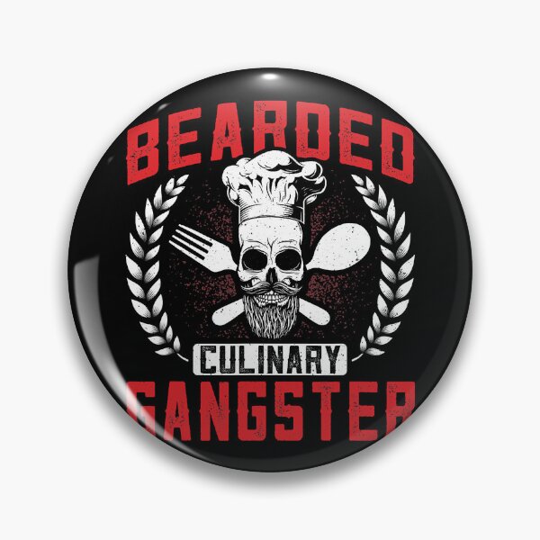 Item preview, Bearded Culinary Gangster Chef Skull Cooking BBQ Grilling designed and sold by ibarrbeat.