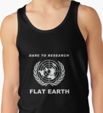 Dare to Research Flat Earth - Flat Earth Theory Map Logo Classic Tank Top