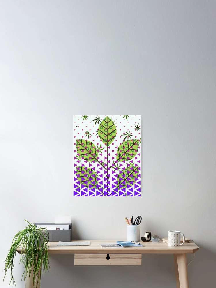 Thumbnail 2 of 3, Poster, Modular Gradient Leaf Pattern designed and sold by SBWorld.