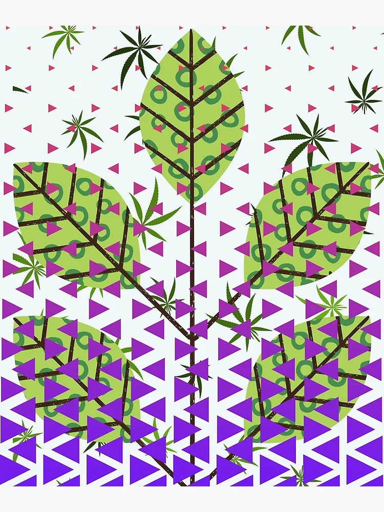 Thumbnail 3 of 3, Poster, Modular Gradient Leaf Pattern designed and sold by SBWorld.