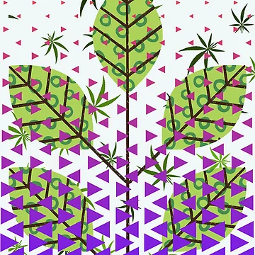 Artwork thumbnail, Modular Gradient Leaf Pattern by SBWorld