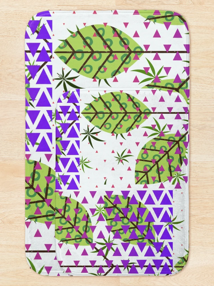 Thumbnail 5 of 6, Bath Mat, Modular Gradient Leaf Pattern designed and sold by SBWorld.