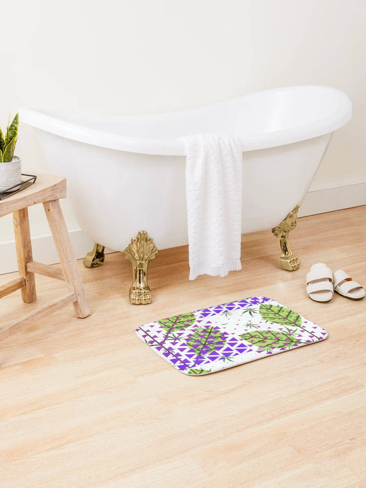 Thumbnail 2 of 6, Bath Mat, Modular Gradient Leaf Pattern designed and sold by SBWorld.