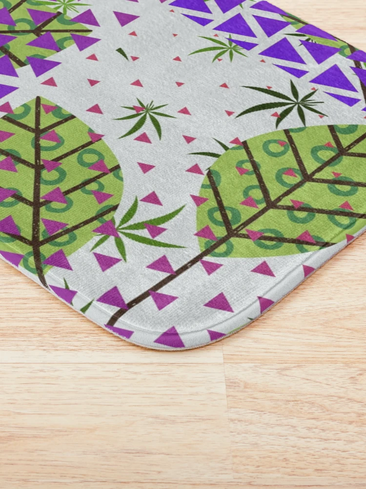 Thumbnail 3 of 6, Bath Mat, Modular Gradient Leaf Pattern designed and sold by SBWorld.