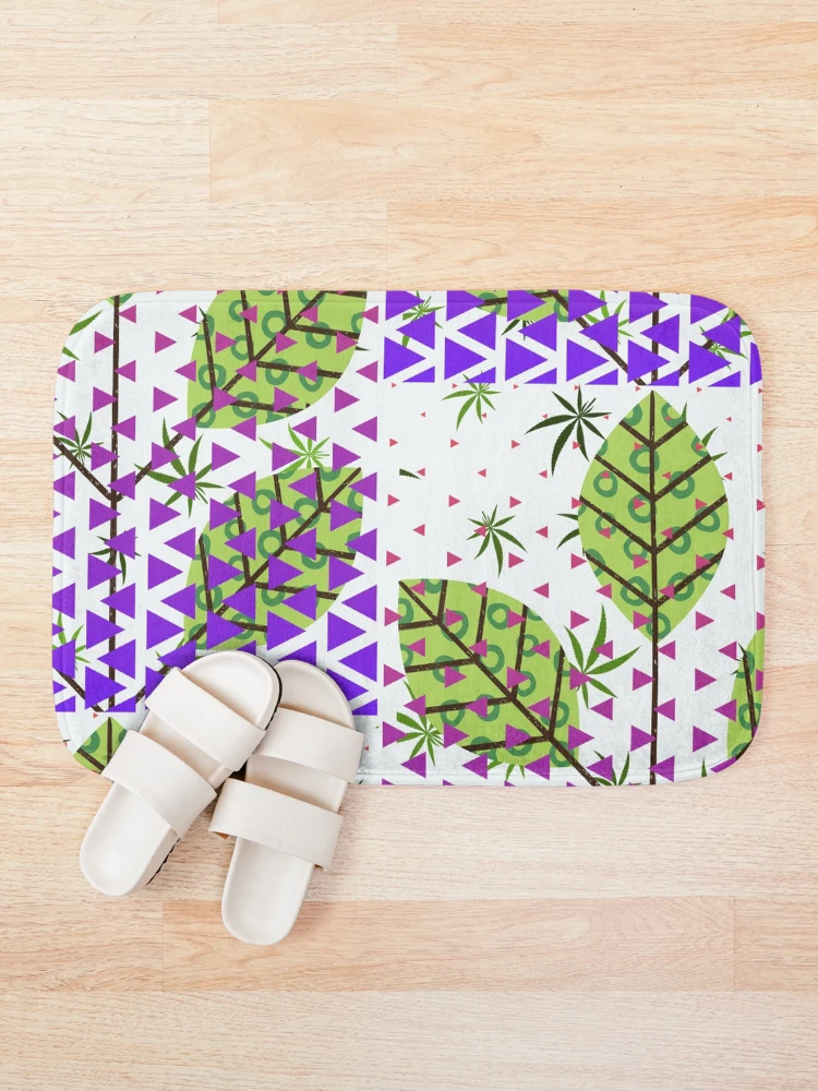 Thumbnail 1 of 6, Bath Mat, Modular Gradient Leaf Pattern designed and sold by SBWorld.