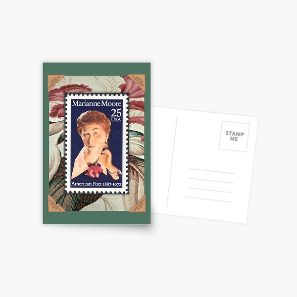 Item preview, Marianne Moore postage stamp assemblage designed and sold by ThsModernWords.