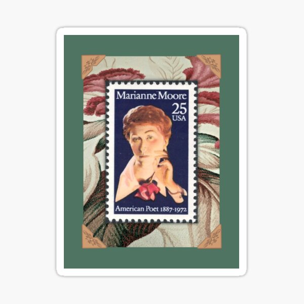 Item preview, Marianne Moore postage stamp assemblage designed and sold by ThsModernWords.