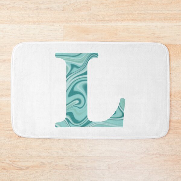 Item preview, L Initial Blue Teal Swirl designed and sold by julesanderson.