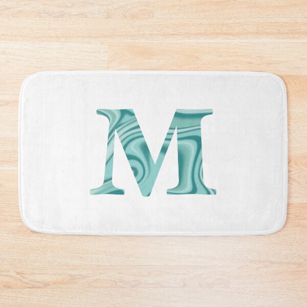 Item preview, M Initial Blue Teal Swirl designed and sold by julesanderson.