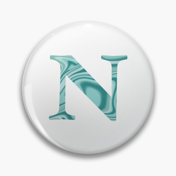 Item preview, N Initial Blue Teal Swirl designed and sold by julesanderson.