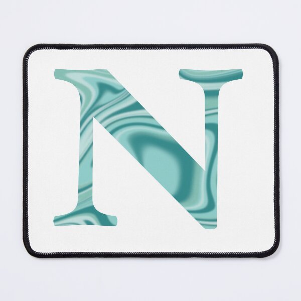 Item preview, N Initial Blue Teal Swirl designed and sold by julesanderson.