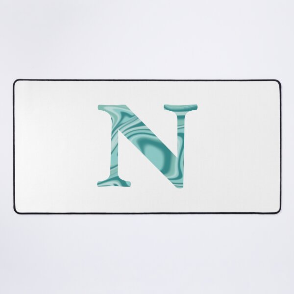 Item preview, N Initial Blue Teal Swirl designed and sold by julesanderson.