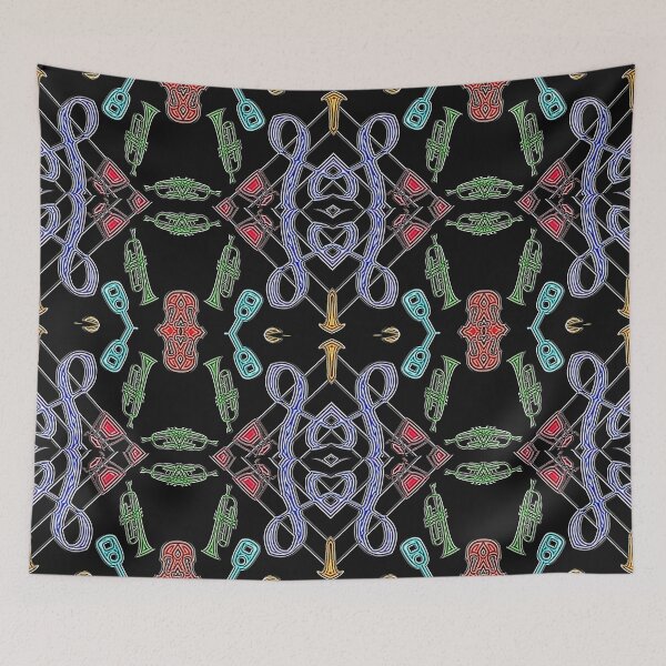 Item preview,   FUNNY ABSTRACT MUSIC INSTRUMENTS PATTERN - JAZZ CLASSIC INSTRUMENTS ORCHESTRA 6. designed and sold by Ralek.