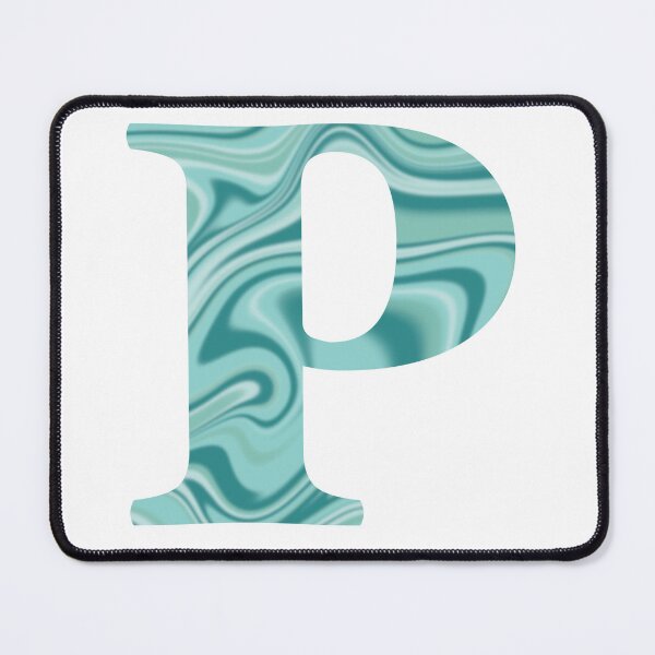 Item preview, P Initial Blue Teal Swirl designed and sold by julesanderson.